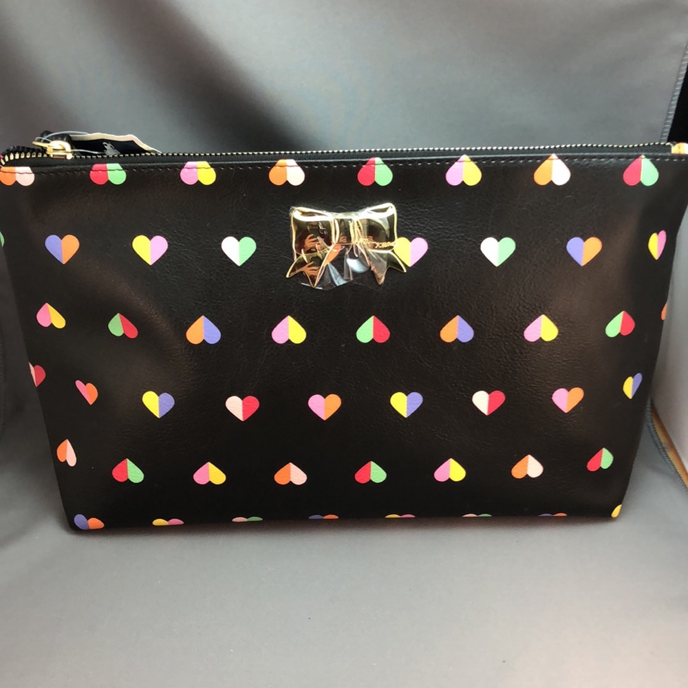 Betsey Johnson Cosmetic Bag with Hearts